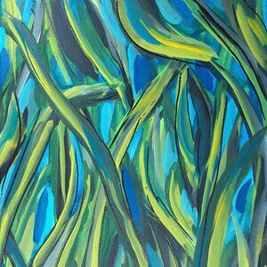 Abstract Untitled Botanical Original Painting by Artist Rachael Potter